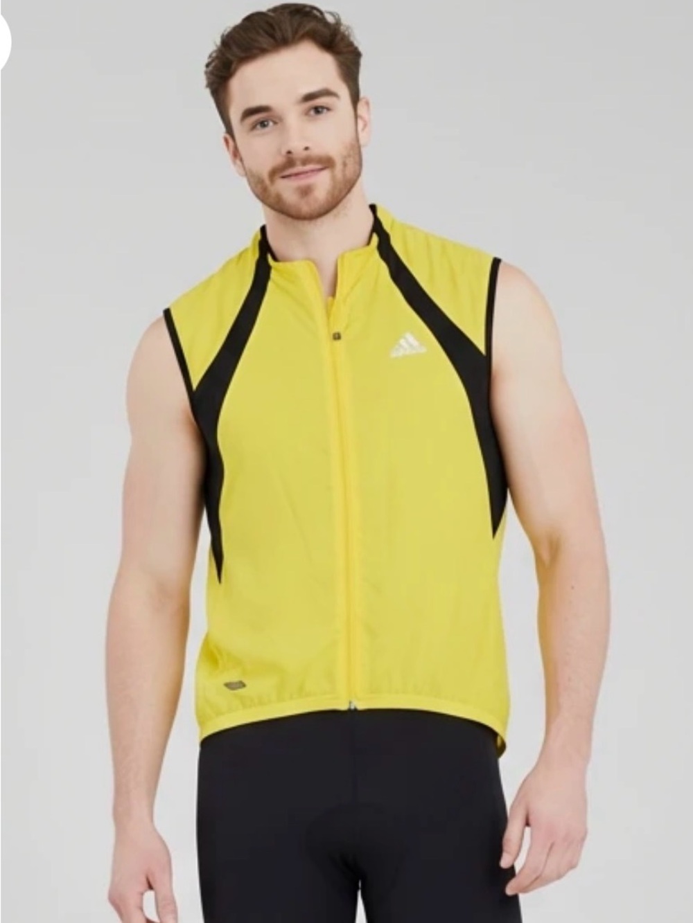 adidas Men’s Climaproof Yellow and Black Athletic Cycling Vest Size S